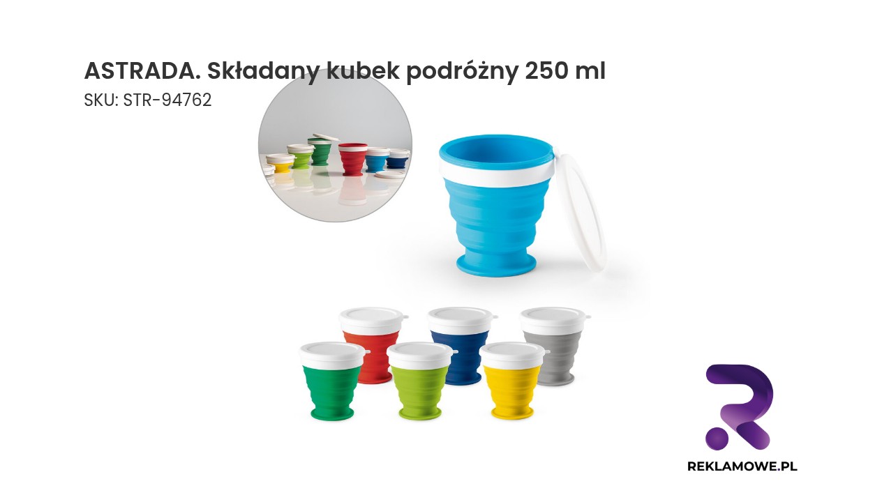 ASTRADA składany kubek podróżny 250 ml – kompaktowy kubek turystyczny