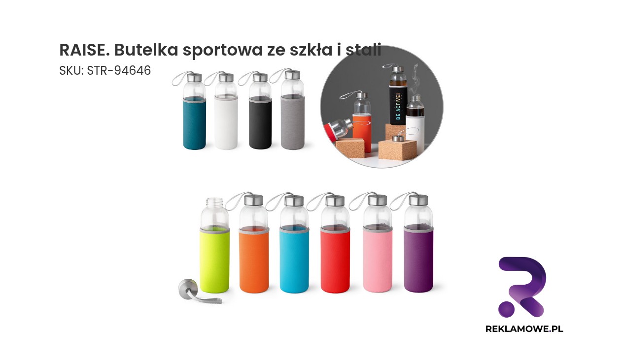 RAISE butelka sportowa ze szkła i stali