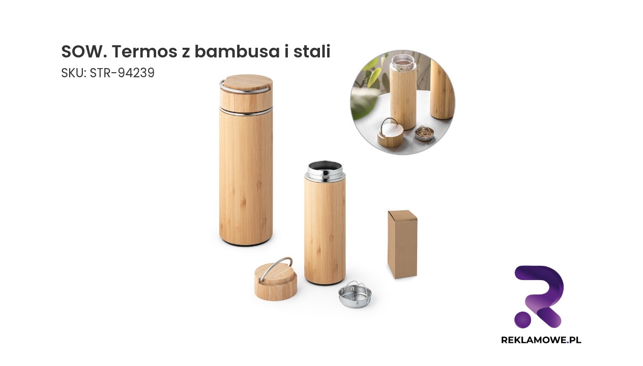SOW termos z bambusa i stali – ekologiczny bidon termiczny ze stalowym wnętrzem